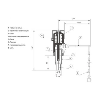 Регулятор тяги HOTEX для твердотопливного котла